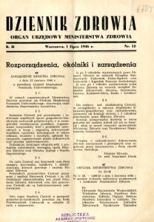 Dziennik Zdrowia 1946 R.2 nr 12