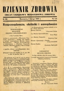 Dziennik Zdrowia 1947 R.3 nr 1-2