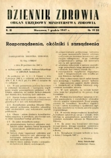 Dziennik Zdrowia 1947 R.3 nr 19-20