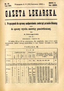 Gazeta Lekarska 1902 R.37, t.22, nr 16
