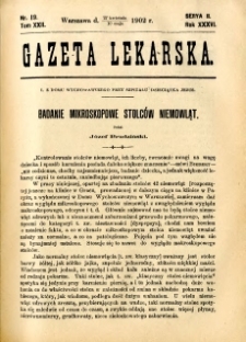 Gazeta Lekarska 1902 R.37, t.22, nr 19