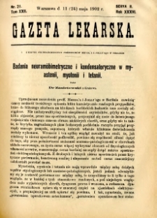 Gazeta Lekarska 1902 R.37, t.22, nr 21