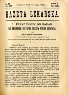 Gazeta Lekarska 1902 R.37, t.22, nr 22
