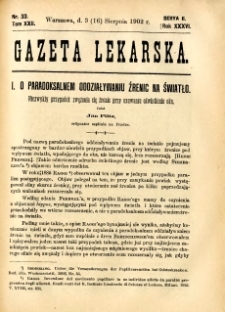 Gazeta Lekarska 1902 R.37, t.22, nr 33