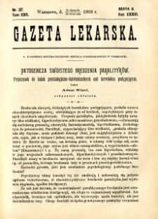 Gazeta Lekarska 1902 R.37, t.22, nr 37