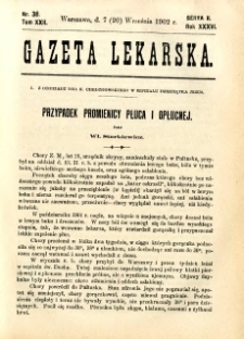 Gazeta Lekarska 1902 R.37, t.22, nr 38