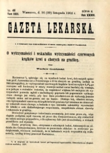 Gazeta Lekarska 1902 R.37, t.22, nr 48