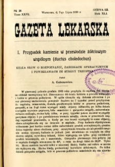 Gazeta Lekarska 1906 R.41, t.26, nr 26