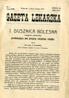 Gazeta Lekarska 1907 R.42, t.27, nr 7