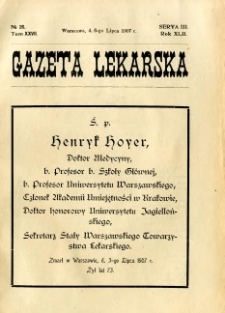 Gazeta Lekarska 1907 R.42, t.27, nr 26