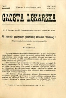 Gazeta Lekarska 1907 R.42, t.27, nr 31