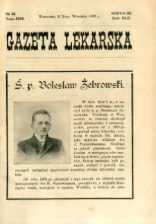 Gazeta Lekarska 1907 R.42, t.27, nr 38