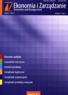 Ekonomia i Zarządzanie : Kwartalnik Wydziału Zarządzania. T. 7 nr 1