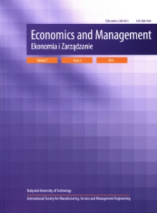Ekonomia i Zarządzanie : Kwartalnik Wydziału Zarządzania. T. 7 nr 2