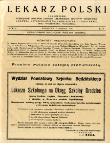 Lekarz Polski 1928 R.4 nr 8