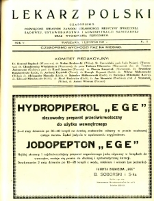 Lekarz Polski 1929 R.5 nr 11