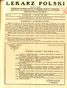 Lekarz Polski 1930 R.6 nr 1