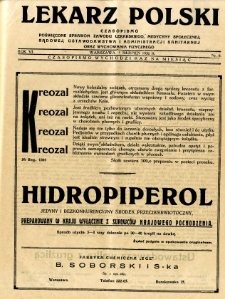Lekarz Polski 1930 R.6 nr 8
