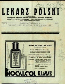 Lekarz Polski 1931 R.7 nr 9