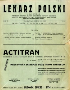 Lekarz Polski 1934 R.10 nr 12