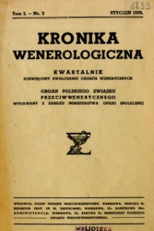 Kronika Wenerologiczna 1939 R.1 nr 2