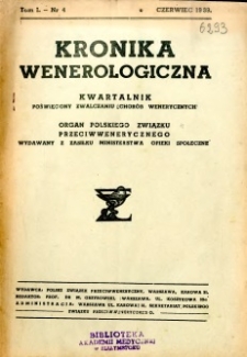 Kronika Wenerologiczna 1939 R.1 nr 4
