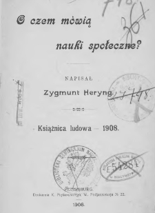 O czem mówią nauki społeczne? : ekonomja społeczna
