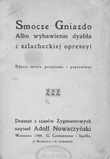 Smocze Gniazdo albo wybawienie dyabła z szlacheckiej opressyi