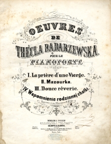 Oeuvres de Th&eacute;cla Badarzewska pour le Pianoforte. 2