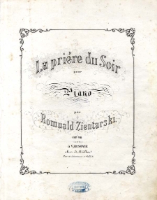 La pri&egrave;re du soir : pour piano : op. 24