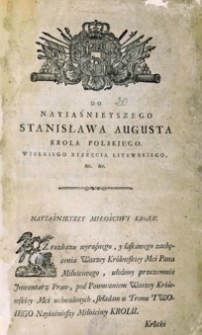 Inwentarz nowy praw, traktatów y konstytucyi koronnych y W. X. Lit[ewskiego] w czasie bezkrólewia r. 1764 y za panowania [...] Stanisława Augusta do r. 1780 uchwalonych. Na wzor inwentarza dawnieyszego ułożony przez [...].