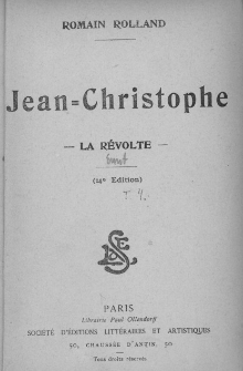 Jean Christophe. [4], La r&eacute;volte
