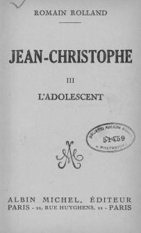 Jean Christophe. 3, L'Adolescent