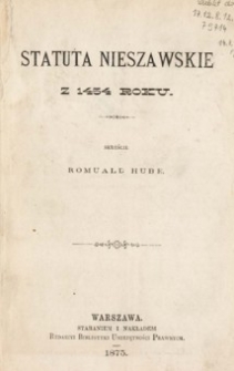 Statuta nieszawskie z 1454 roku