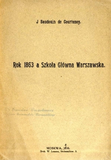 Rok 1863 a Szkoła Główna Warszawska
