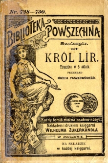 Kr&oacute;l Lir : tragedya w 5 aktach