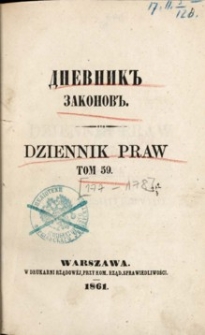 Dziennik praw Kr&oacute;lestwa Polskiego. T. 59, nr 177-178