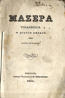 Mazepa : trajedja w pięciu aktach