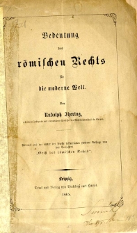 Bedeutung des r&ouml;mischen Rechts f&uuml;r die moderne Welt