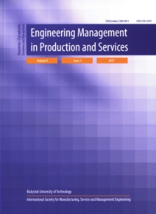 Engineering Management in Production and Services. Vol. 9, issue 1