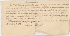 Upoważnienie wydane Józefowi Koszewskiemu przez Chanę Perel na administrowanie domem przy ul. Sobieskiego 1, Białystok, 1941 r.