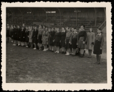 Zebranie hufców P.W.K., Stadion lekkoatletycznhy w Zwierzyńcu, Białystok, 1948 r.