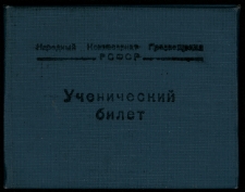 Legitymacja szkolna Danuty Roszkiewicz, Szkoła nr 38, Ufa, Baszkirska ASRR, 1945 r.