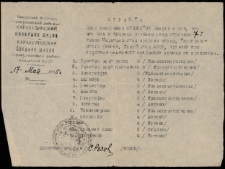 Świadectwo z ocenami Danuty Roszkiewicz, Karakulin, Udmuracja ASSR, 1945 r.