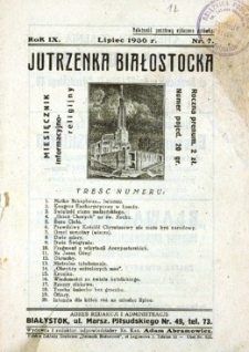 Jutrzenka Białostocka 1936, R.9, nr 7 (lipiec)
