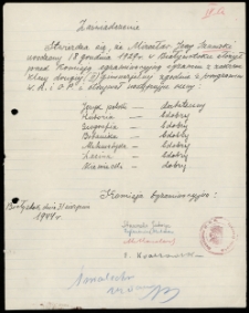 Zaświadczenie o ukończeniu II klasy Gimnazjum przez Mirosława Szumskiego w ramach tajnego nauczania, Białystok, 1944 r.
