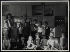 Spotkanie przedszkolaków z esperantysktką z Francji, Wasilków, październik 1988 r.