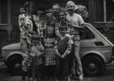 Rodzina z Gliwic na wczasach dla esperantystów, Międzygórze, 1988 r.