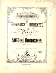 Romance impromptû : pour le piano : oeuv. 26 No. 1.