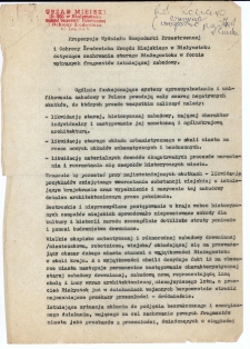 Propozycja Wydziału Gospodarki Przestrzennej i Ochrony Środowiska Urzędu Miejskiego w Białymstoku dotyczące zachowania starego Białegostoku w formie wybranych fragmentów istniejącej zabudowy, Białystok, styczeń 1977 r.